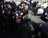 Student protesters clash with police