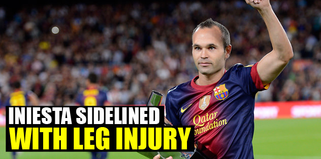 Iniesta sidlined with leg injury