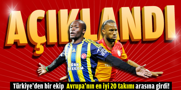 Türkiye'den bir ekip Avrupa'nın en iyi 20 takımı arasına girdi