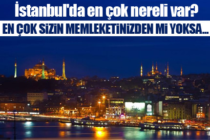 �stanbul'da en çok nereli var?