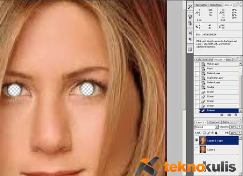 Photoshop'ta göz rengi degiştirme