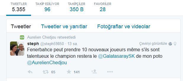 Aurelien Chedjou'dan Nani tweet'i! - 1