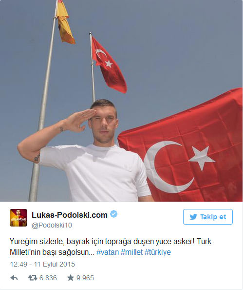 Podolski'den şehit mesajı... - 1