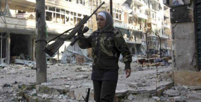 Halep’te kadın sniper
