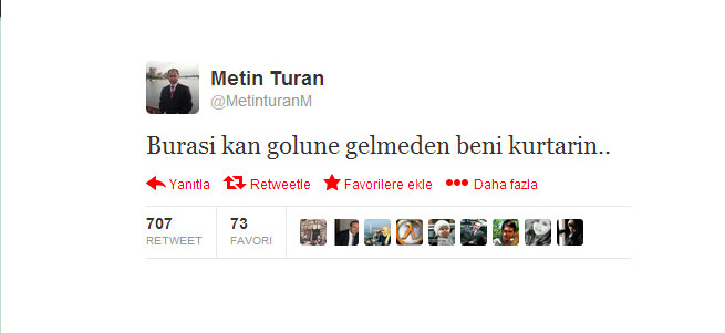 Türk muhabirden Beni kurtarın tweeti
