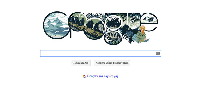 Google’dan Dian Fossey doodle’ı