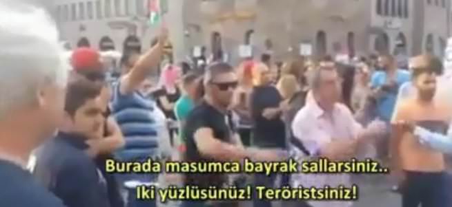 İsrail’e destek yürüyüşünü tek başına dağıtan Türk