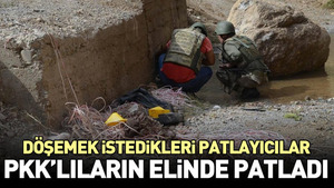 Hakkari’de bomba PKK’lının elinde patladı