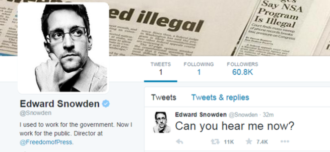 Edward Snowden Twitter’da ortaya çıktı!