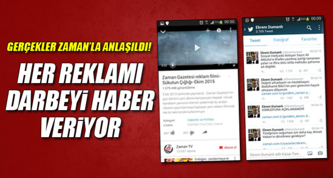 Zaman Gazetesi’nin her reklamında darbeyi haber verdiler