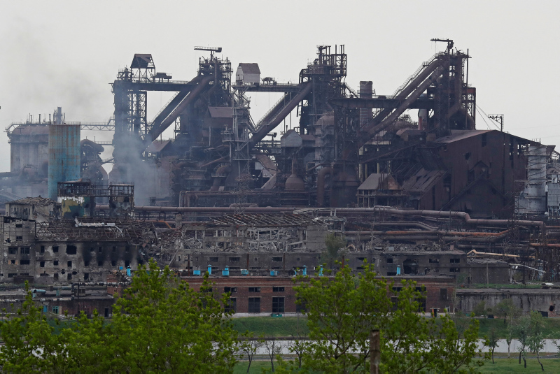 A view shows destroyed facilities of Azovstal Iron and Steel Works during Ukraine-Russia conflict in the southern port city of Mariupol, Ukraine May 13, 2022. REUTERS/Alexander Ermochenko