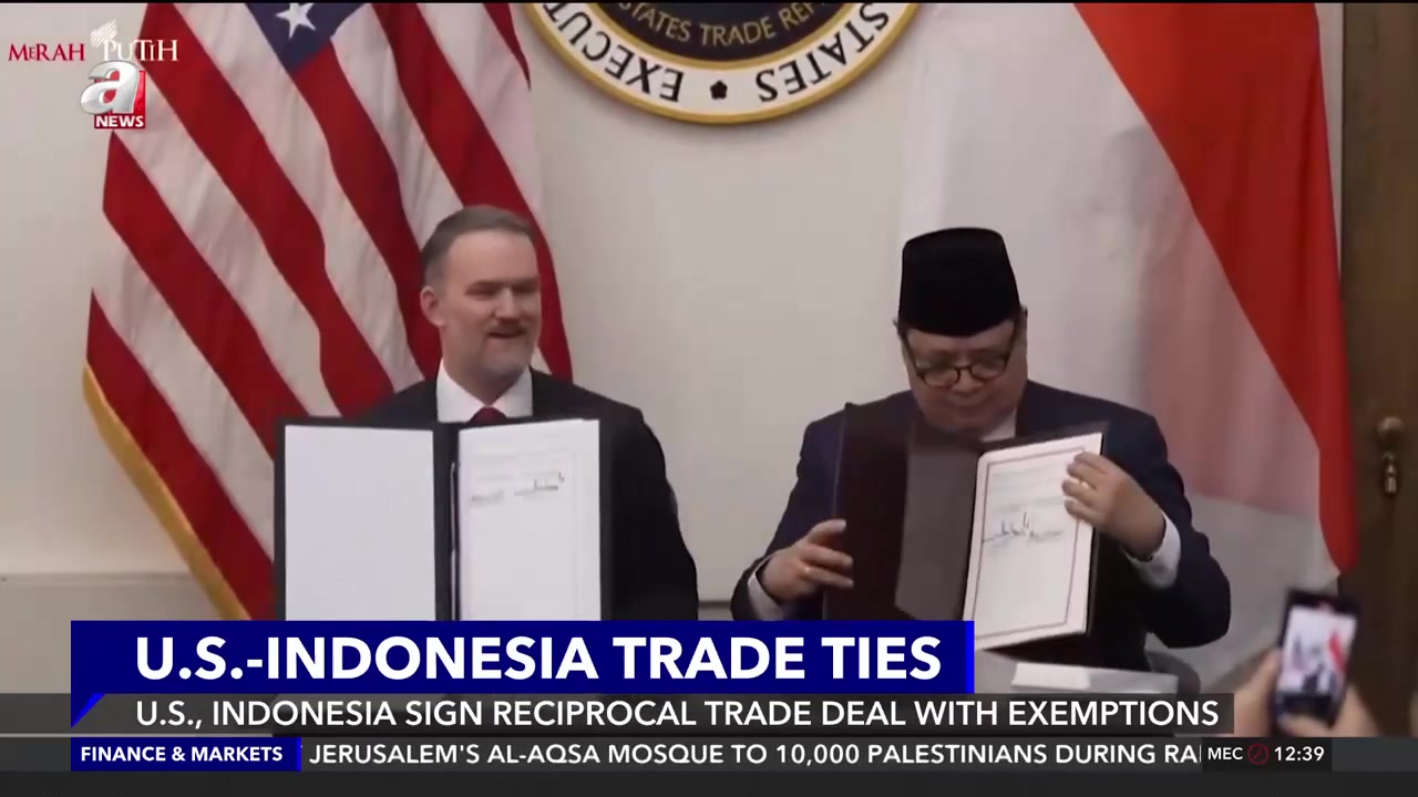 U.S., Indonesia sign reciprocal trade deal with exemptions