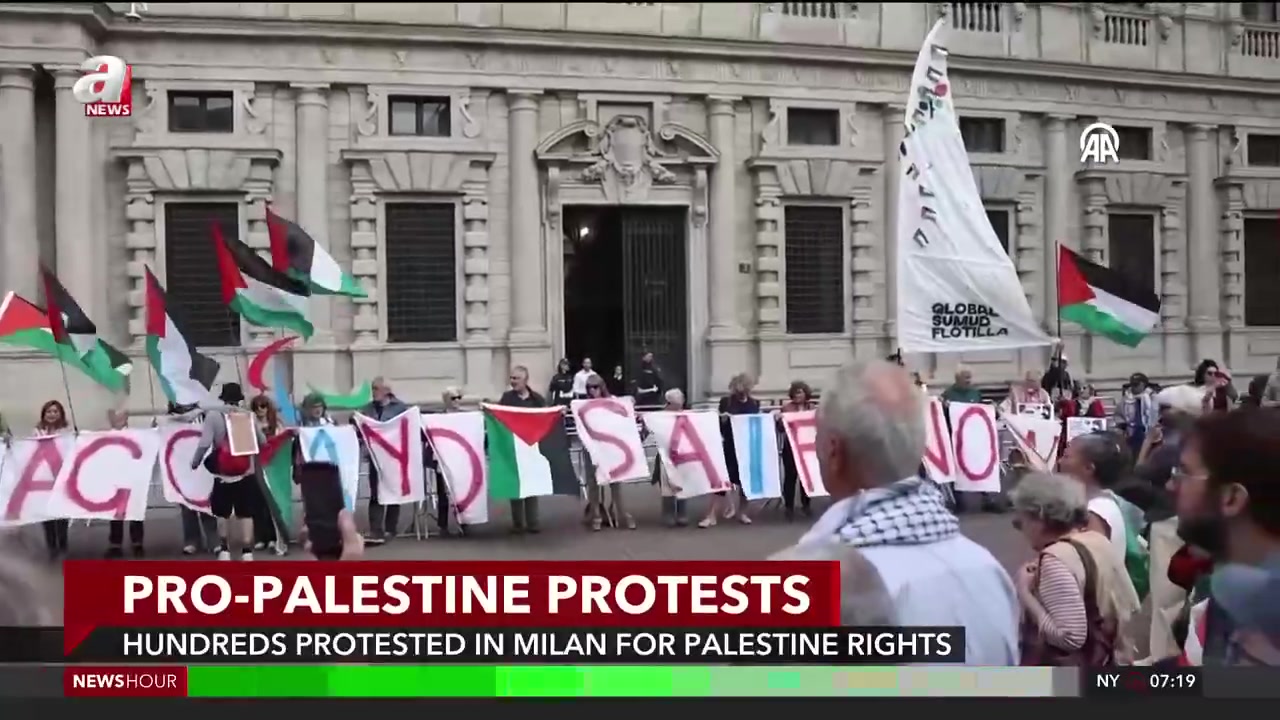 Hundreds protested in Milan for Palestine rights