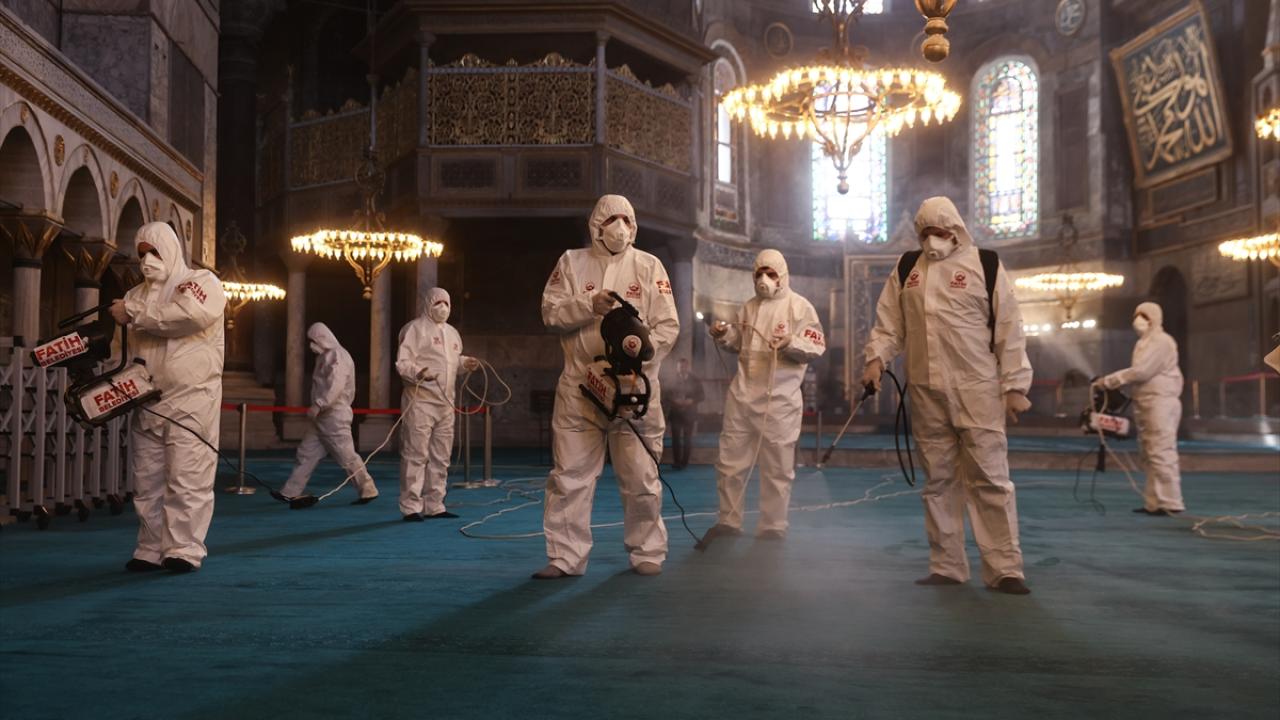 Ramadan cleaning in Hagia Sophia-i Kebir Mosque-i Sharif