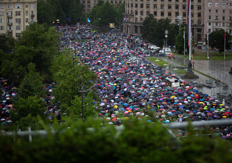 Giant anti-government rally in Belgrade over mass shootings