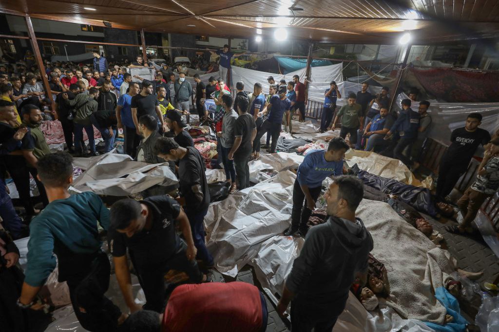 Hundreds reportedly killed in Israeli airstrike on hospital in Gaza