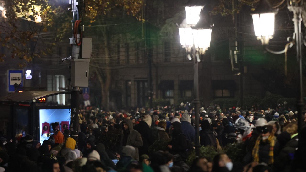 Protests erupt in Georgia over suspension of EU accession talks