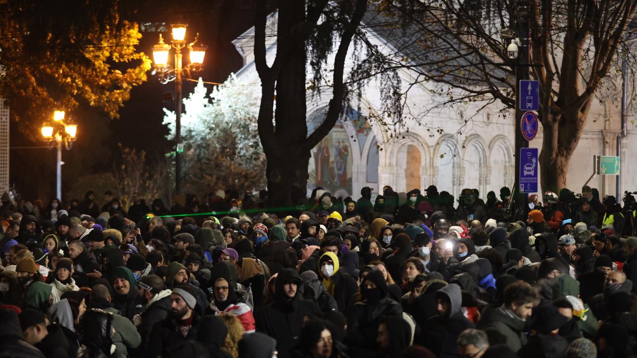 Protests erupt in Georgia over suspension of EU accession talks
