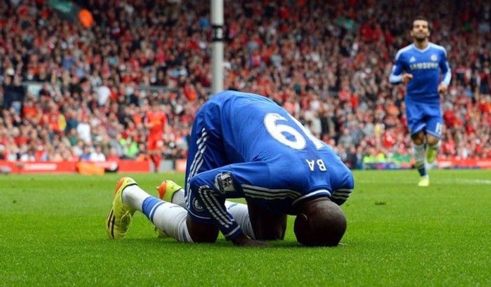 footballer demba bas prostration after scoring goals debated by