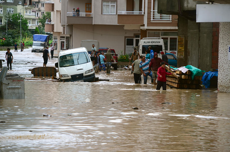 The ground floors of buildings were particularly affected by the floods ...