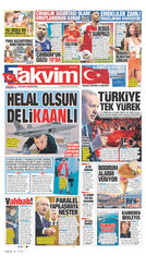 Takvim Gazetesi Manşeti