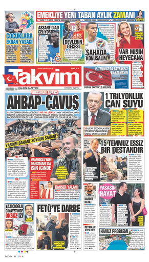Takvim Gazetesi Manşeti