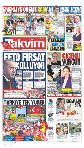 Takvim Gazetesi Manşeti