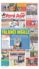Yeni Asır Gazetesi Manşeti