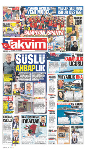 Takvim Gazetesi Manşeti