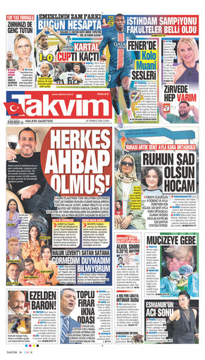 Takvim Gazetesi Manşeti