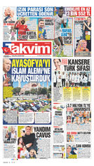 Takvim Gazetesi Manşeti