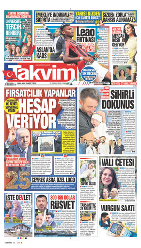 Takvim Gazetesi Manşeti