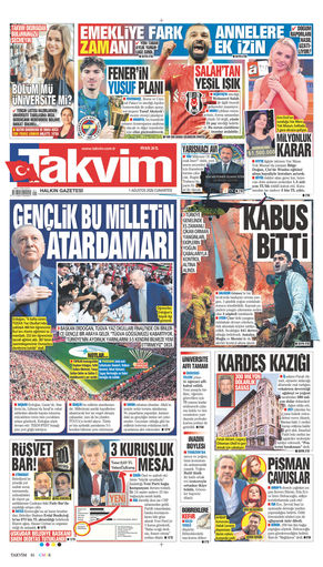 Takvim Gazetesi Manşeti