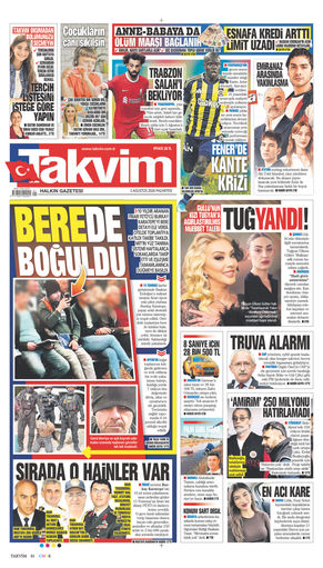 Takvim Gazetesi Manşeti