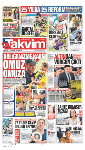 Takvim Gazetesi Manşeti