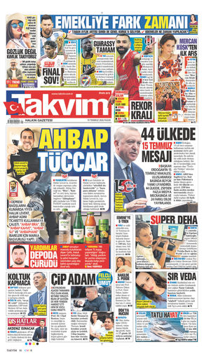 Takvim Gazetesi Manşeti