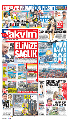 Takvim Gazetesi Manşeti