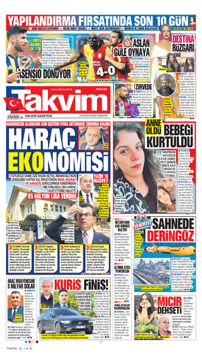 Takvim Gazetesi Manşeti