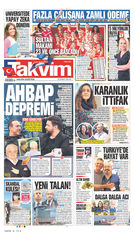 Takvim Gazetesi Manşeti