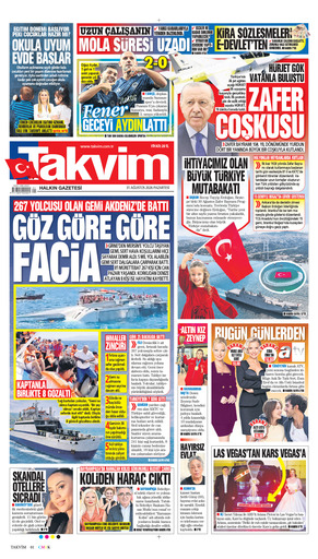 Takvim Gazetesi Manşeti