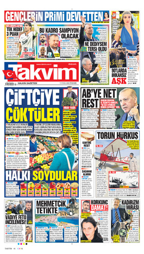 Takvim Gazetesi Manşeti