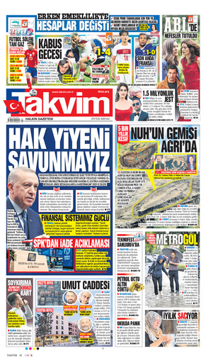 Takvim Gazetesi Manşeti