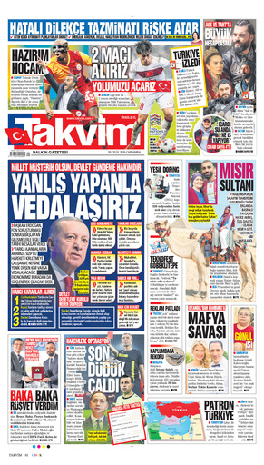 Takvim Gazetesi Manşeti