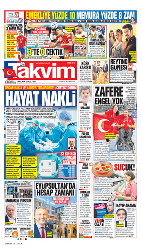 Takvim Gazetesi Manşeti