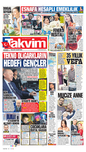 Takvim Gazetesi Manşeti