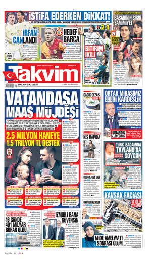 Takvim Gazetesi Manşeti