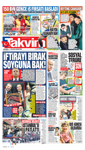 Takvim Gazetesi Manşeti