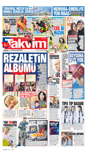 Takvim Gazetesi Manşeti