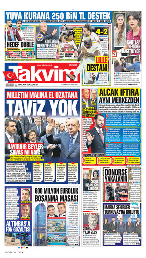 Takvim Gazetesi Manşeti