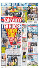 Takvim Gazetesi Manşeti